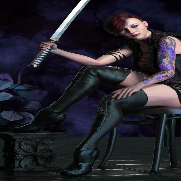 samurai katana swords warrior green